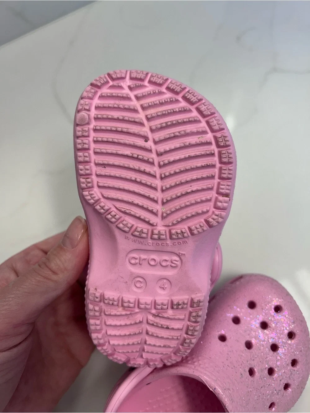 CROCS Pink Glitter - size c4